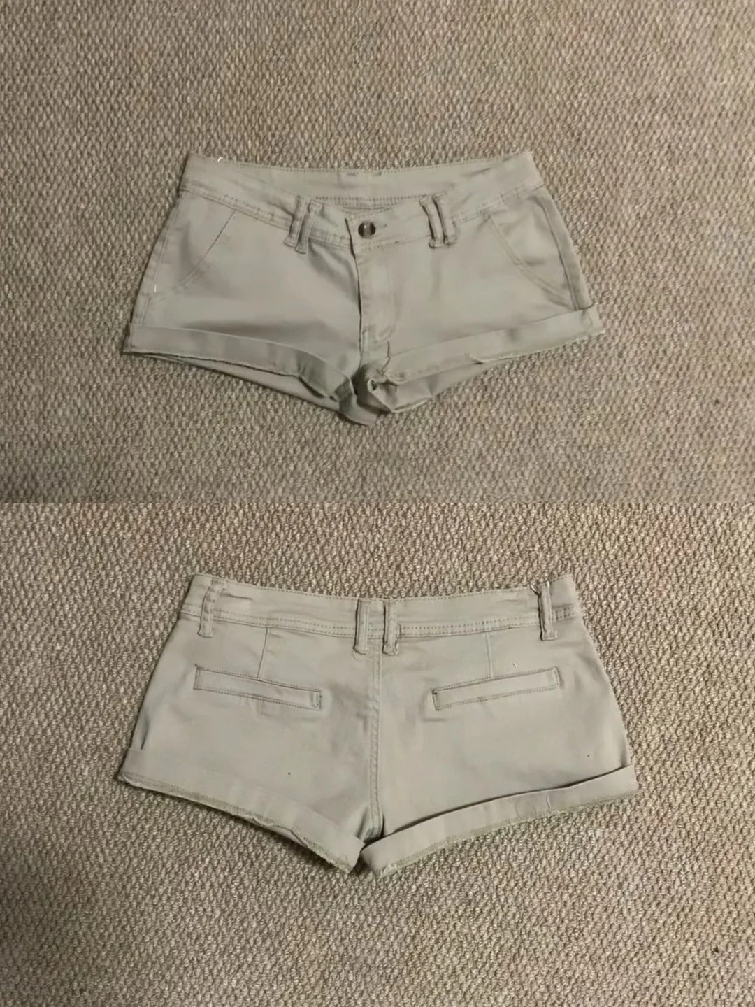 Brown Leopard Tube Top and Khaki Denim Shorts Y2K Two Pieces Sets