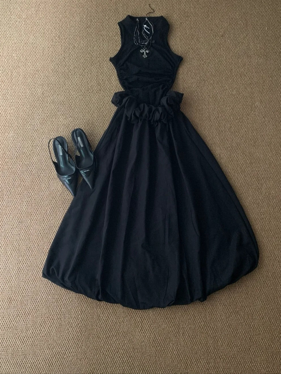 Black Tank and Puffy Skirt Y2K Mini Dress