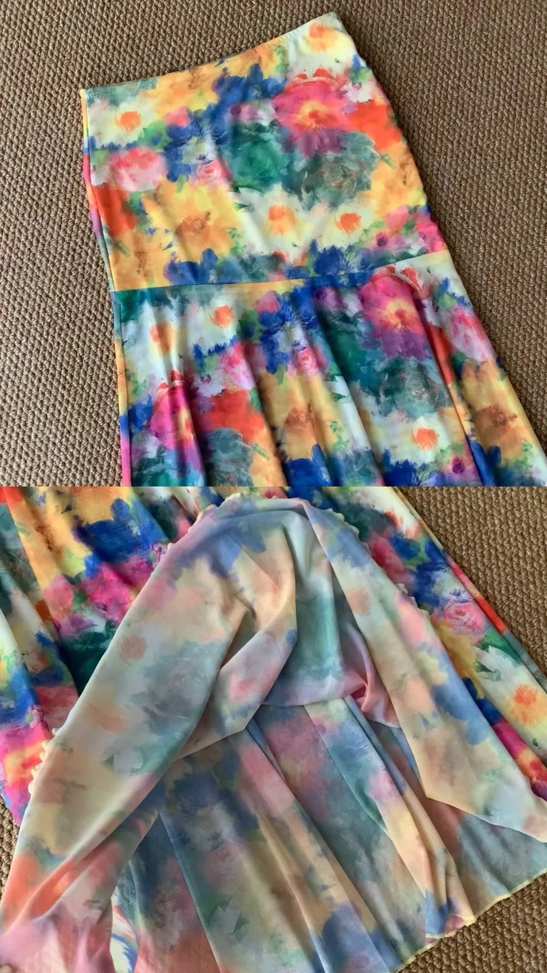 Yellow Halter Top and Floral Maxi Skirt Y2K Two Pieces Sets