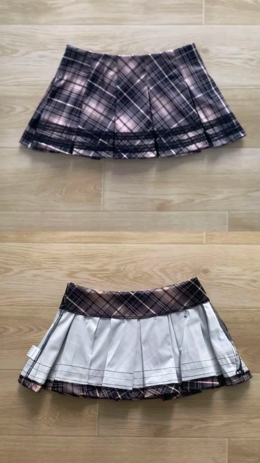 Black White Check Sleeveless Pleated Mini Dress Y2K Mini Dress