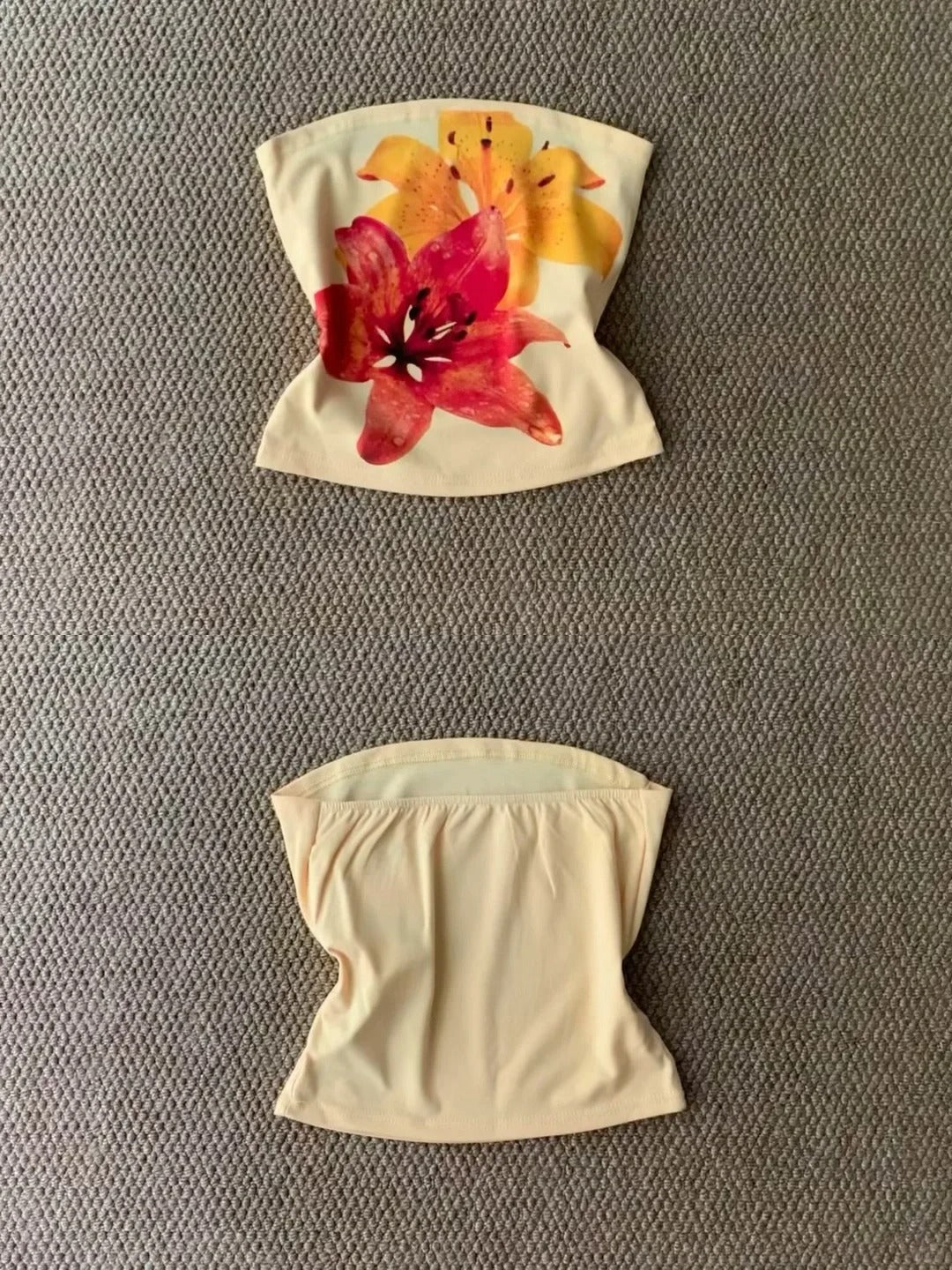 Floral Bustier and Black Shorts Y2K Two Pieces Sets