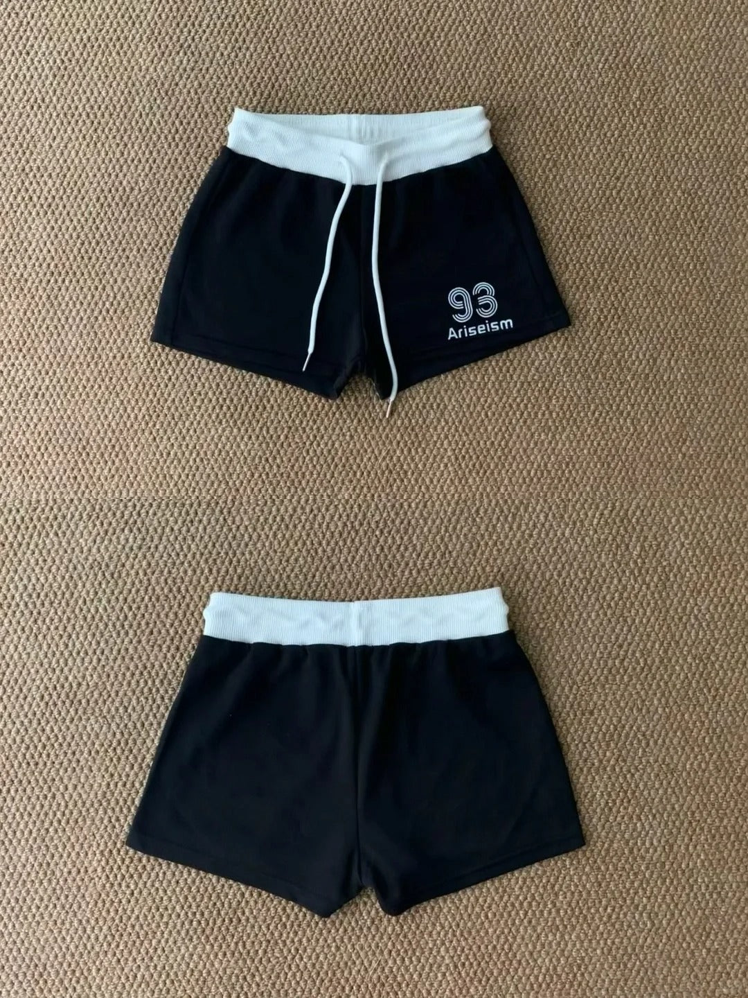Floral Bustier and Black Shorts Y2K Two Pieces Sets