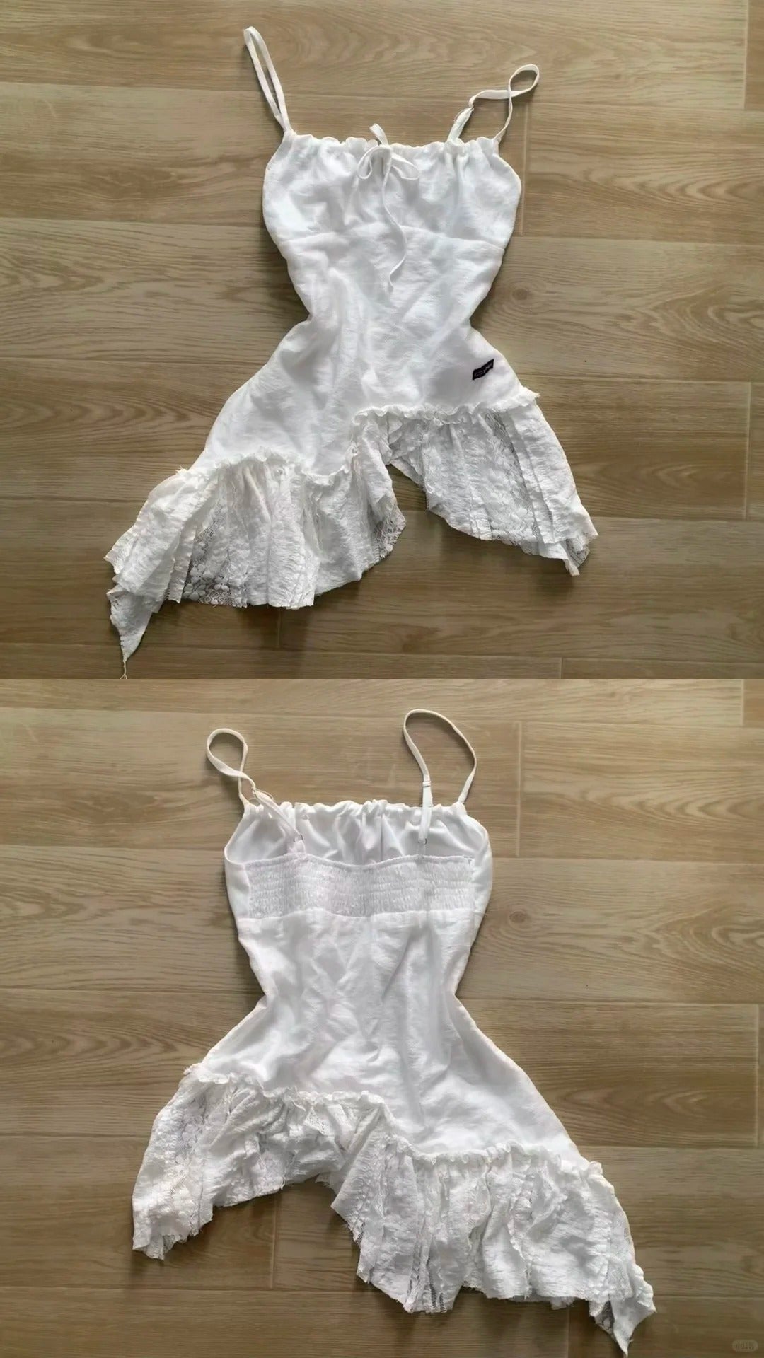 White Lace Ruffle Mini Dress Y2K Mini Dress
