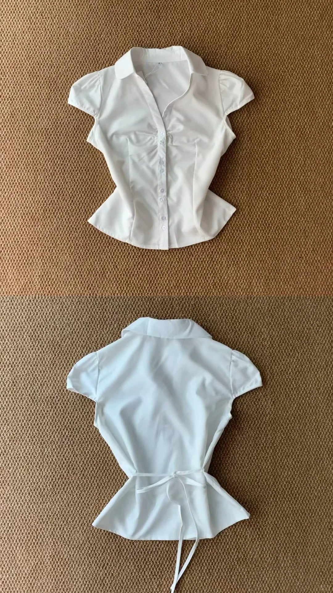 White Collar Top and Blue Cake Mini Dress Y2K Two Pieces Sets