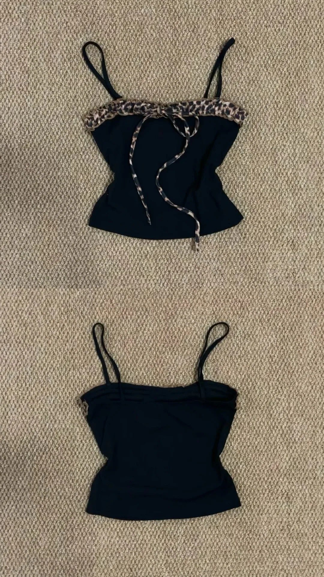 Black Leopard Splice Top and Skirt Y2K Two Pieces Sets