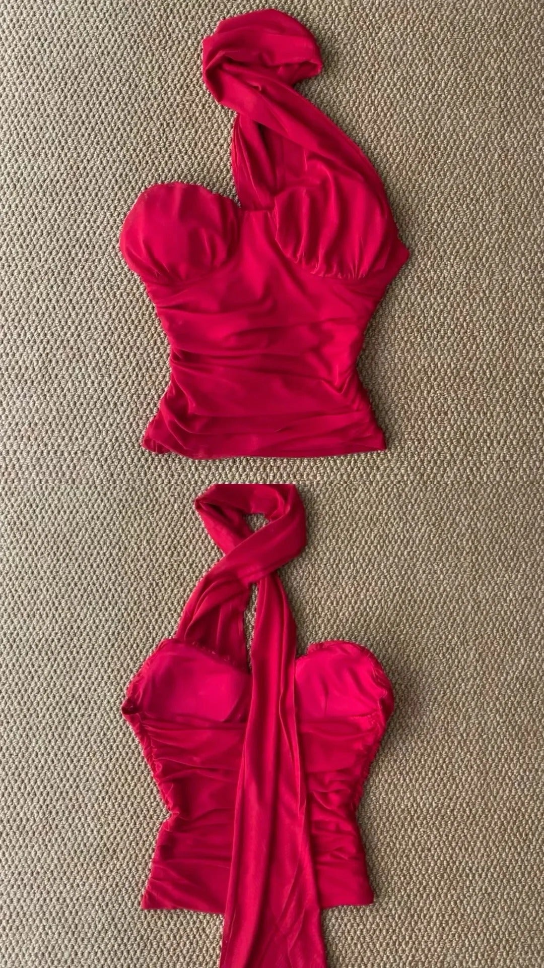 Red One Shoulder Crop and White Denim Shorts Y2K Two Pieces Sets