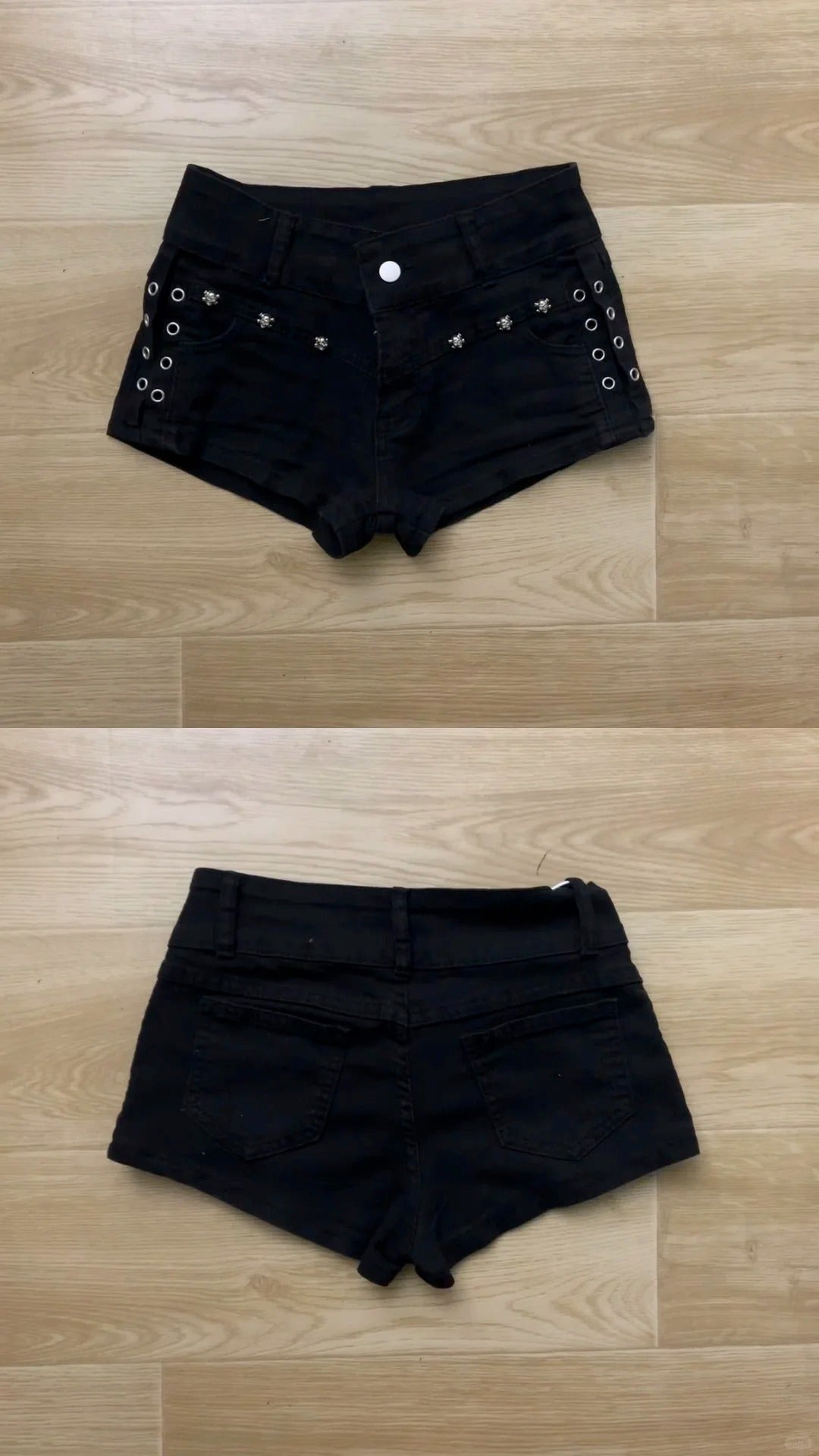 Blue White Striped Knit Halter and Decorative Shorts Y2K Two Pieces Sets