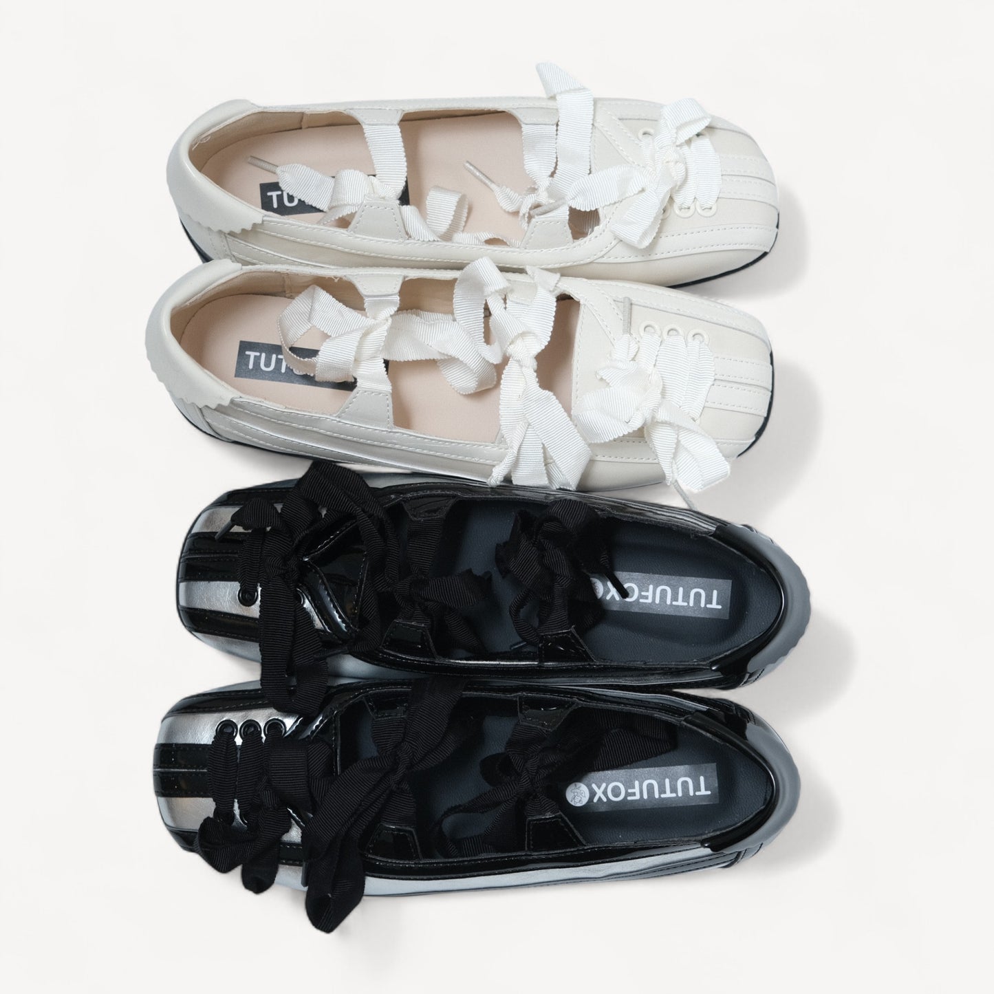 White Lace Bow Balletcore Sneakers Balletsneaker Flats