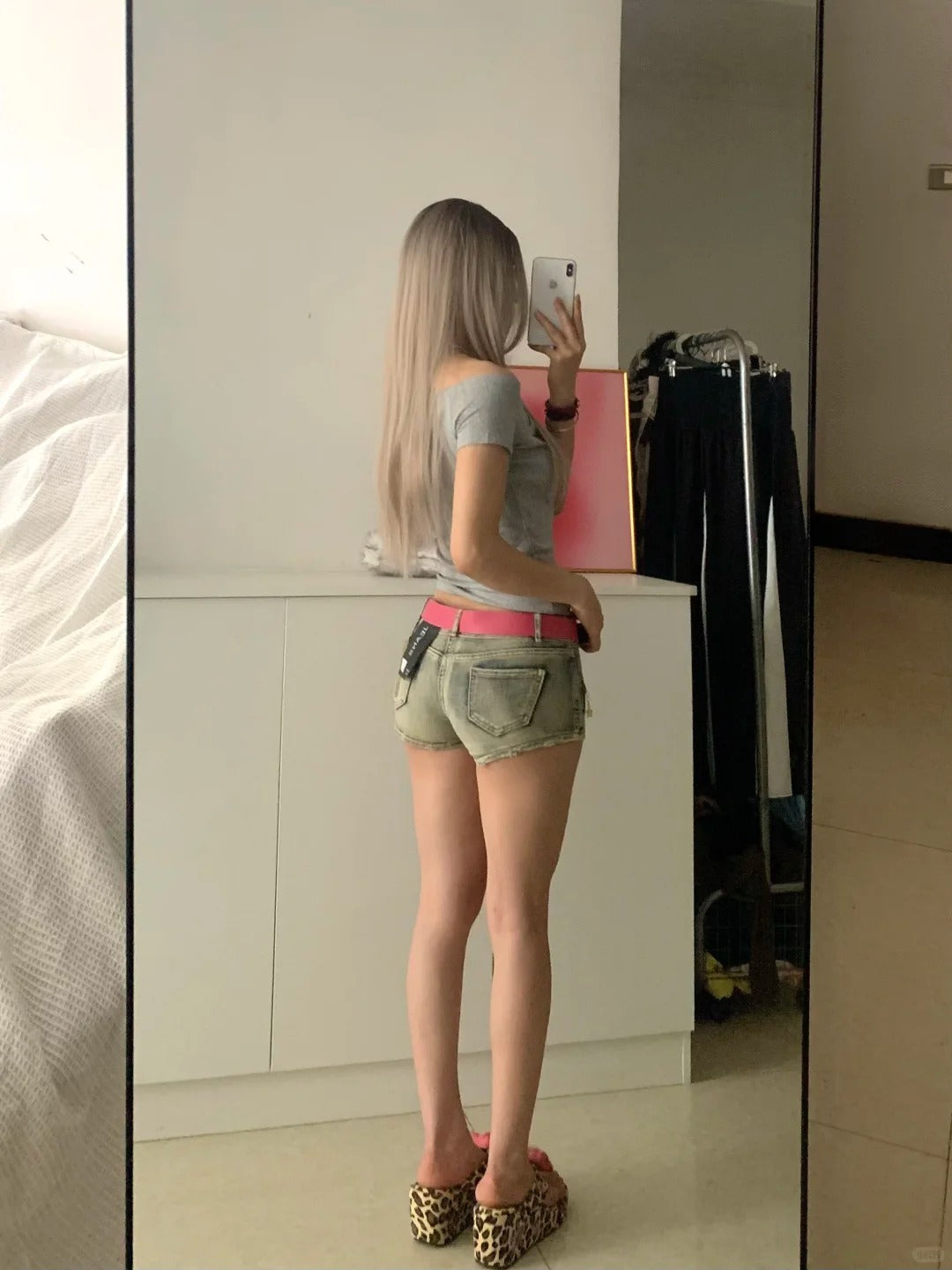 Letter Print Tee and Light Denim Shorts Y2K Two Pieces Sets