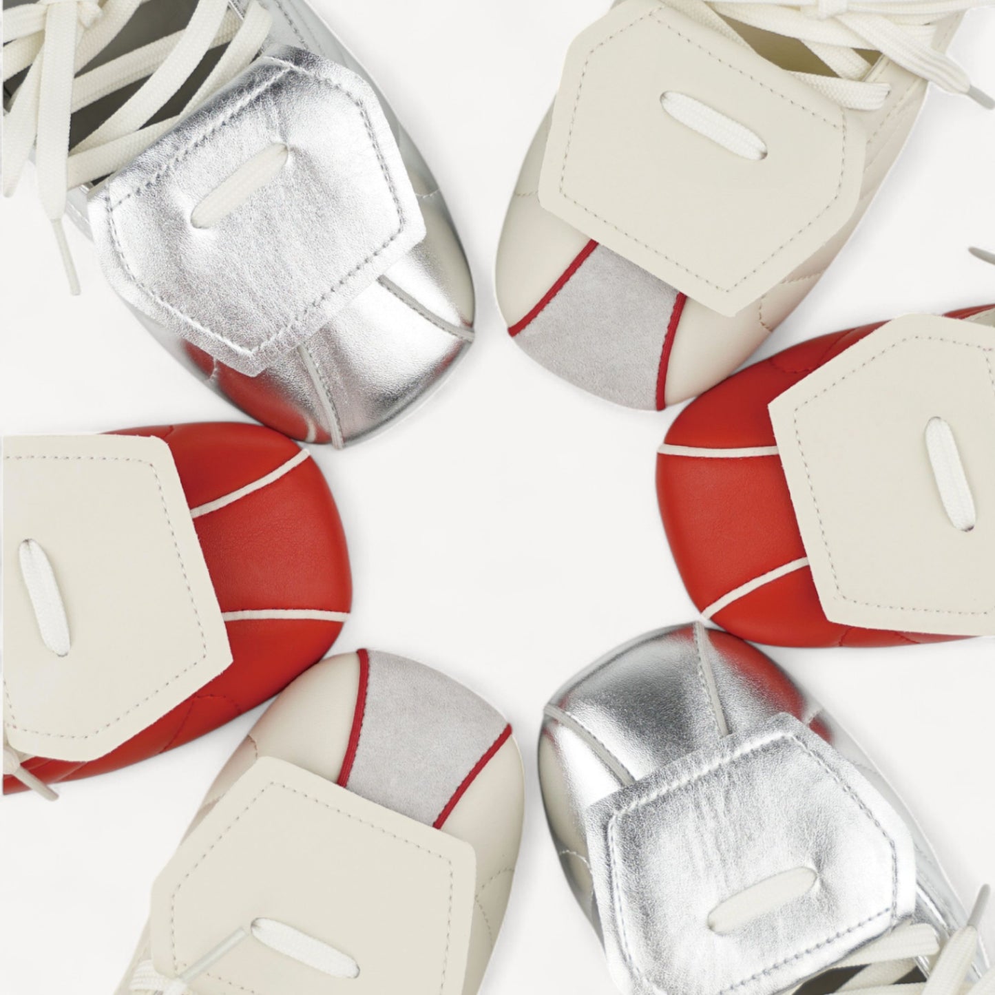 Red White Colorblock Balletcore Sneakers Balletsneaker Flats