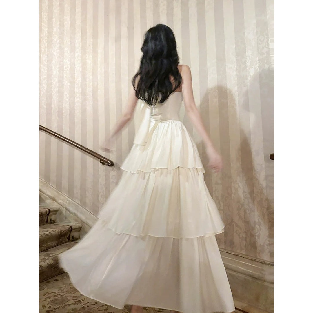 Halter Waist Princess Cake Gown Dress