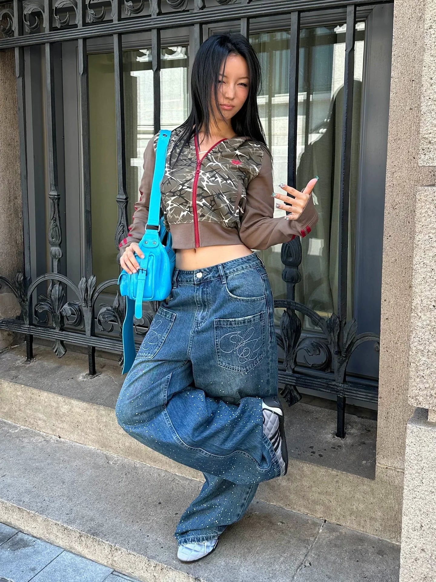 Retro Camo Zip Up Hoodie