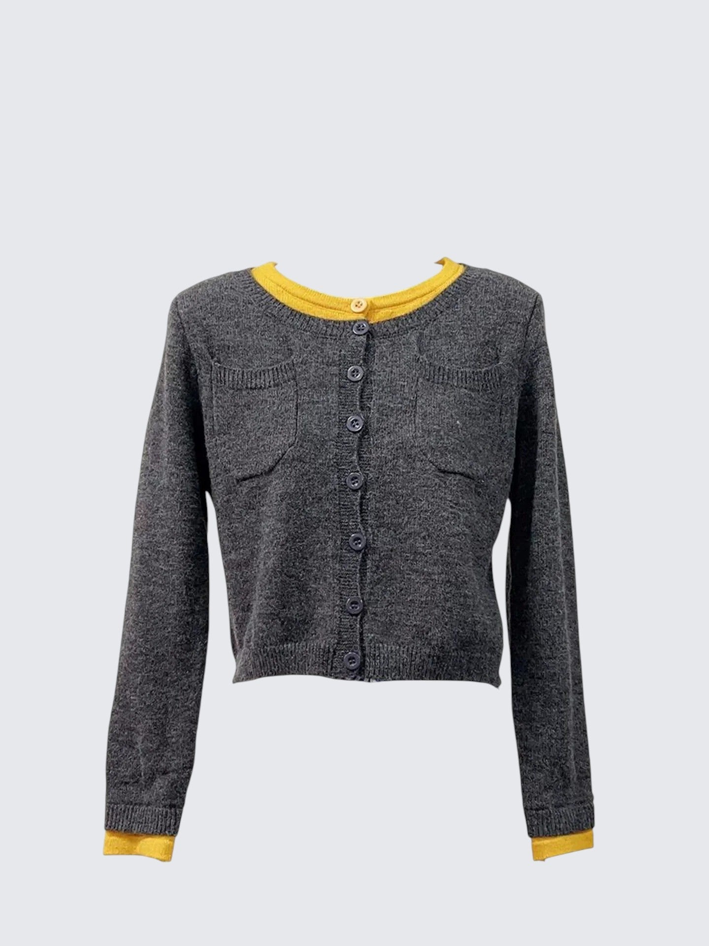 Layered Contrast Knit Cardigan Women