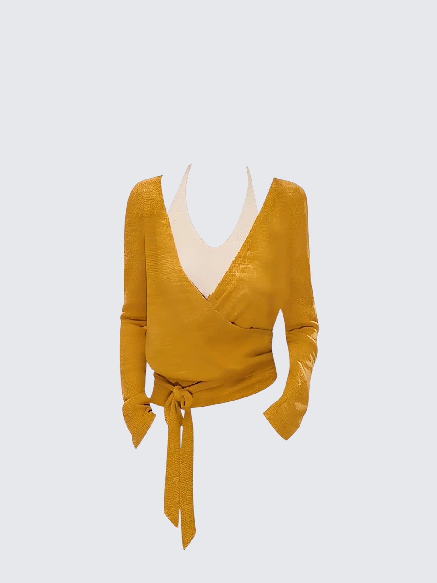 Dopamine Cross-Tie V-Neck Knit Top