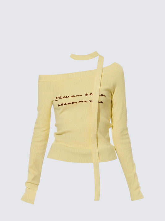 Dopamine Off Shoulder Knit Sweater Women