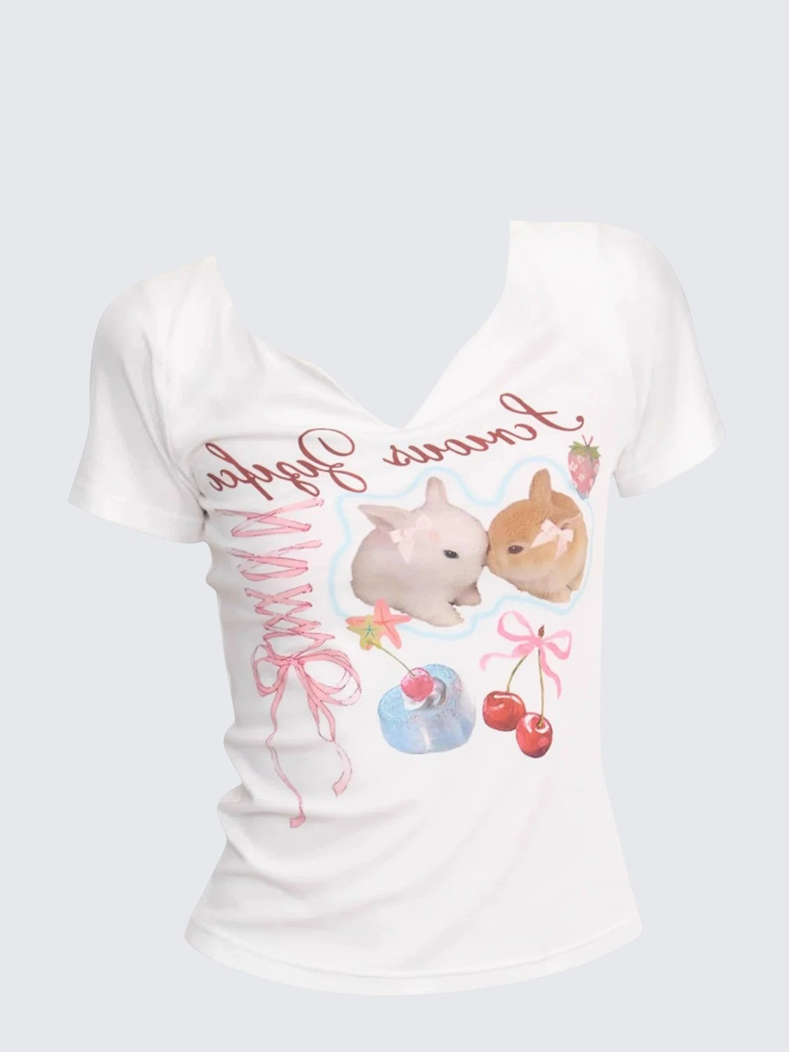 American Vintage Bunny V-Neck T-Shirt