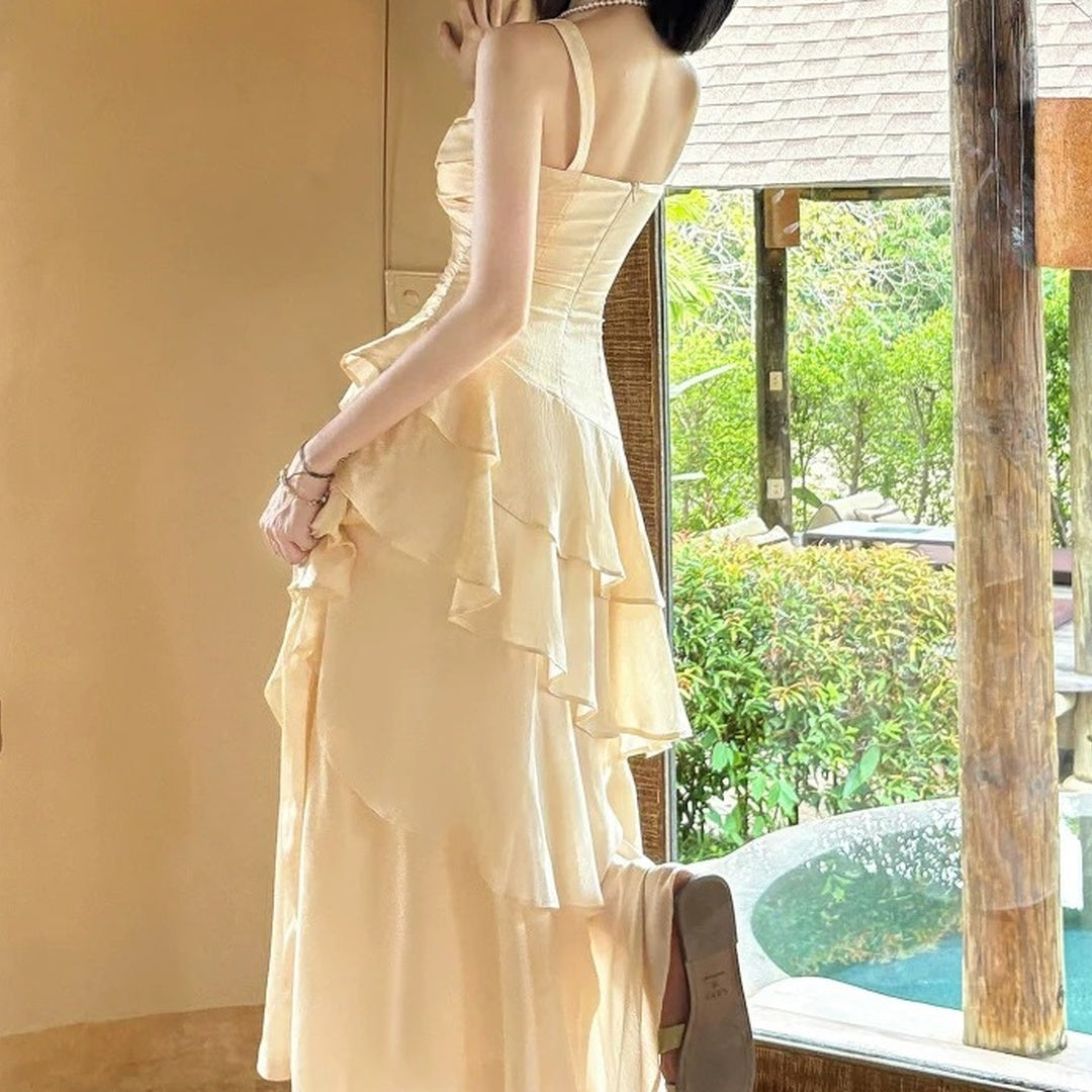 French Luxury Asymmetrical Mermaid Gown Dress – Adult Birthday Party Dress
