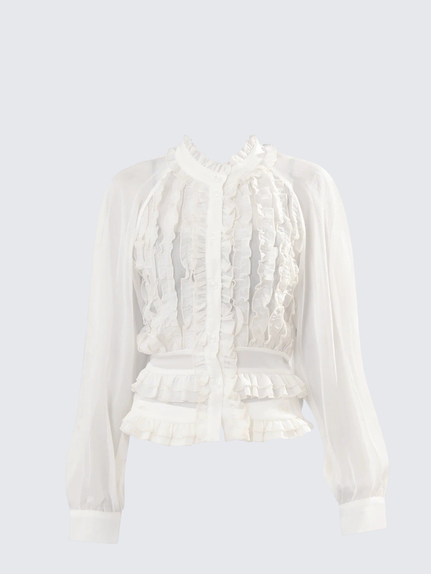 French Court-Style Chiffon Blouse