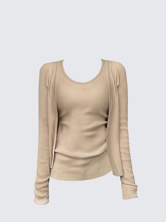 Vintage Knit Cardigan & Tank Set