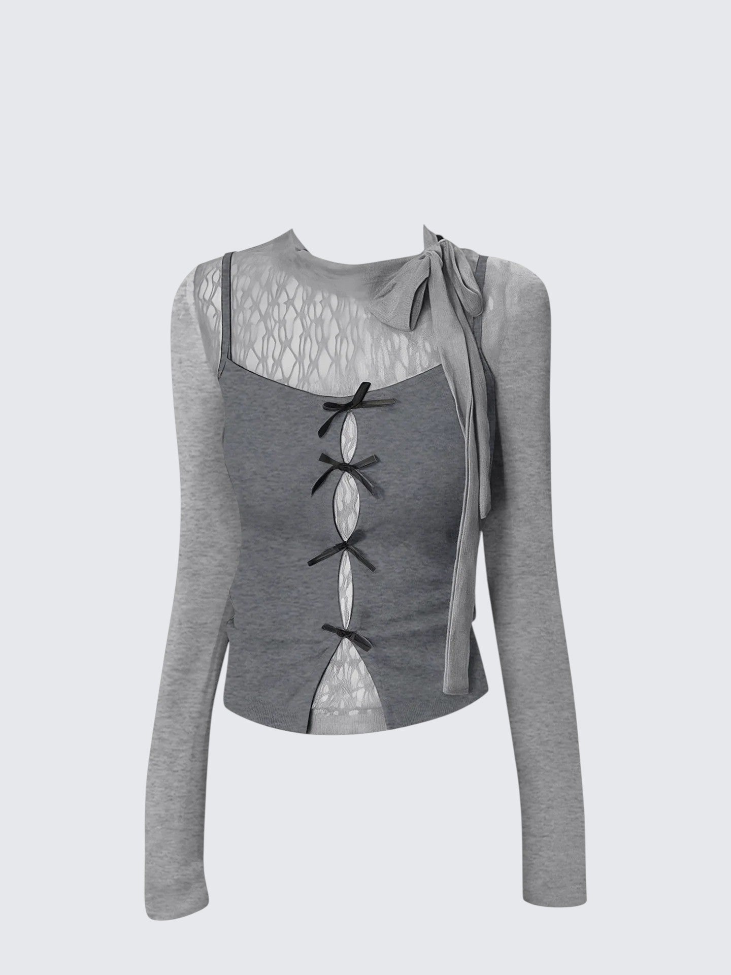 Korean Bow Tie Layered Tee