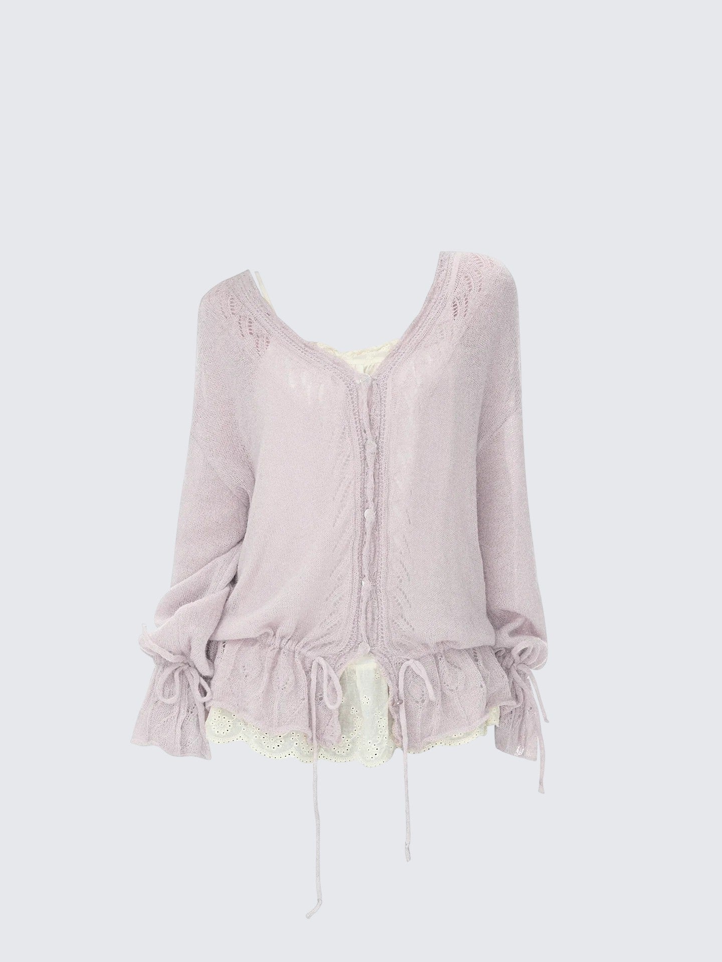 Crochet Lace Open Cardigan Women