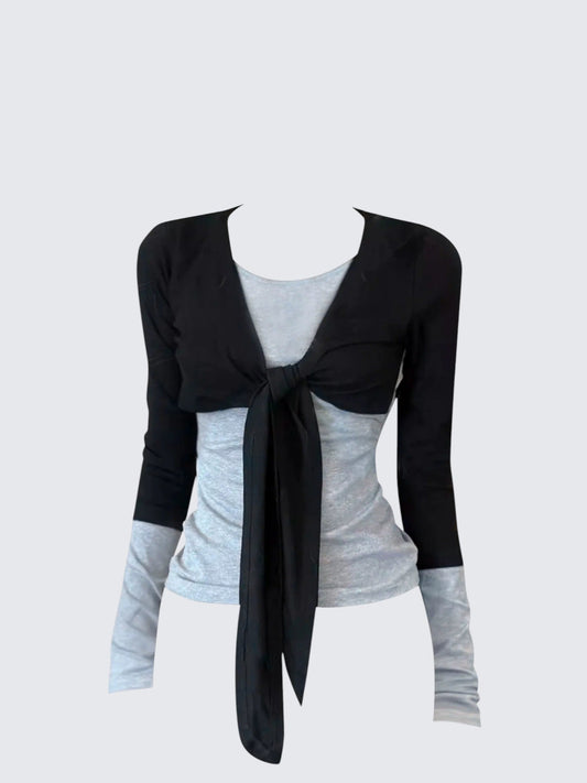 Korean Colorblock Two-Piece Tee