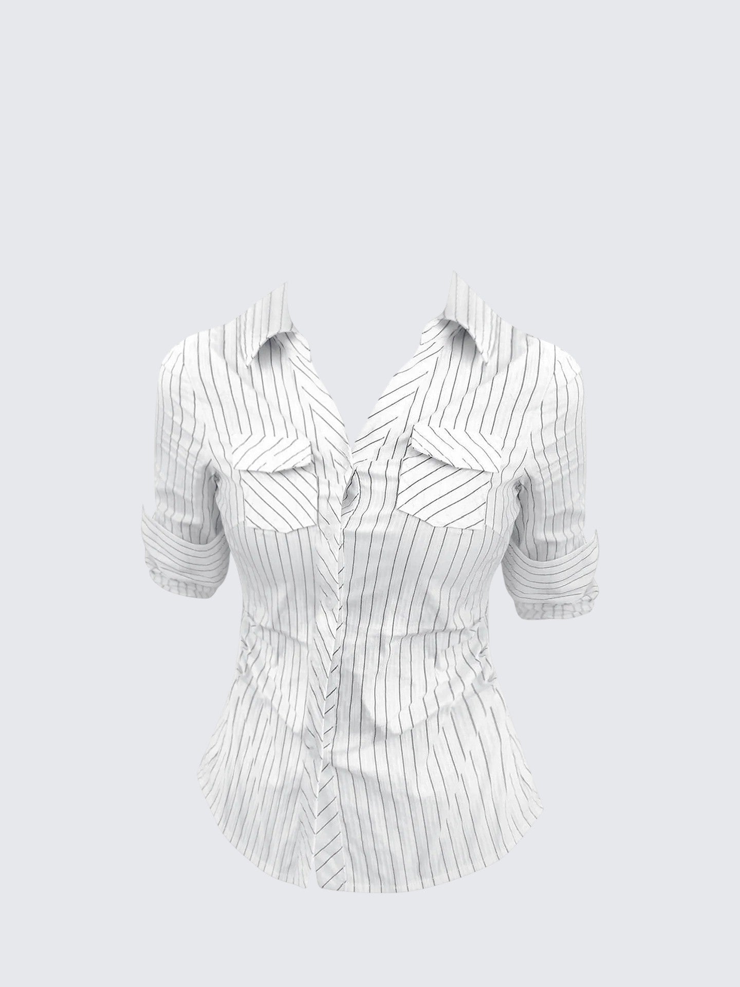 Striped V Neck Shirt Women