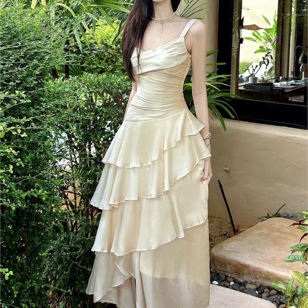 French Luxury Asymmetrical Mermaid Gown Dress – Adult Birthday Party Dress