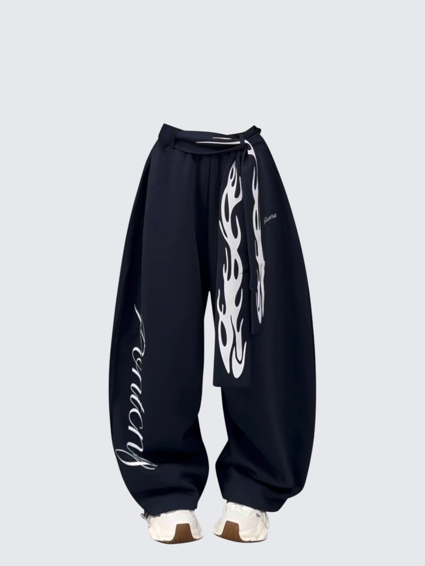 Vintage Flame Letter Casual Sweatpants