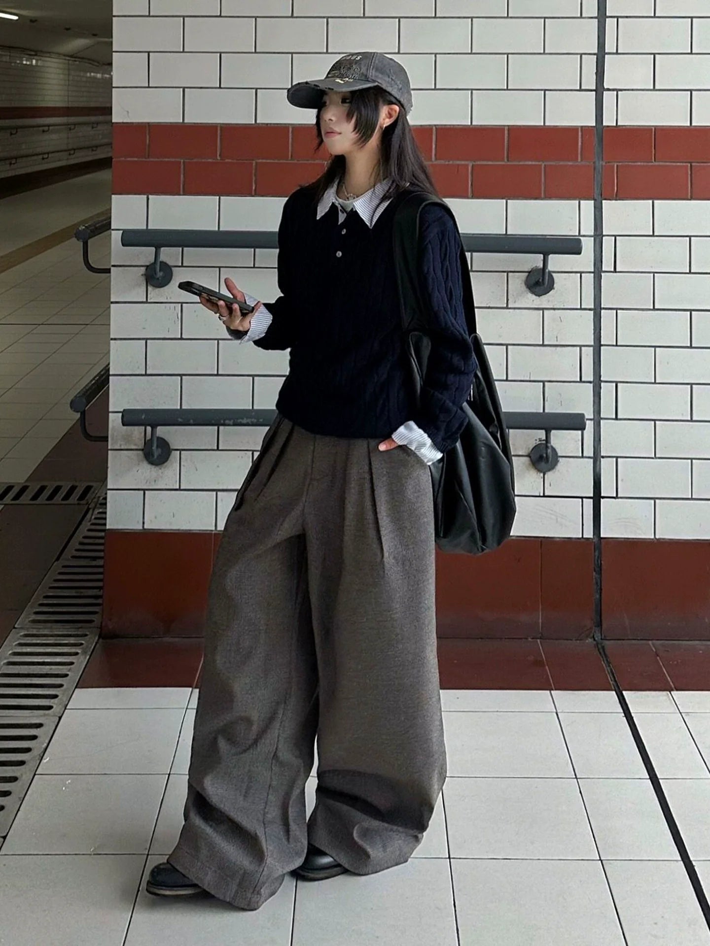 Old Money Cable Knit Polo Sweater Cleanfit Layered Top