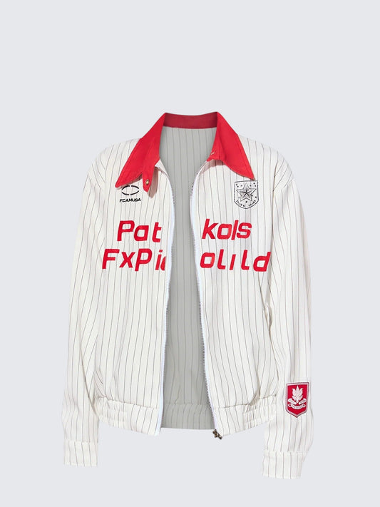 Vintage Striped Baseball Jacket