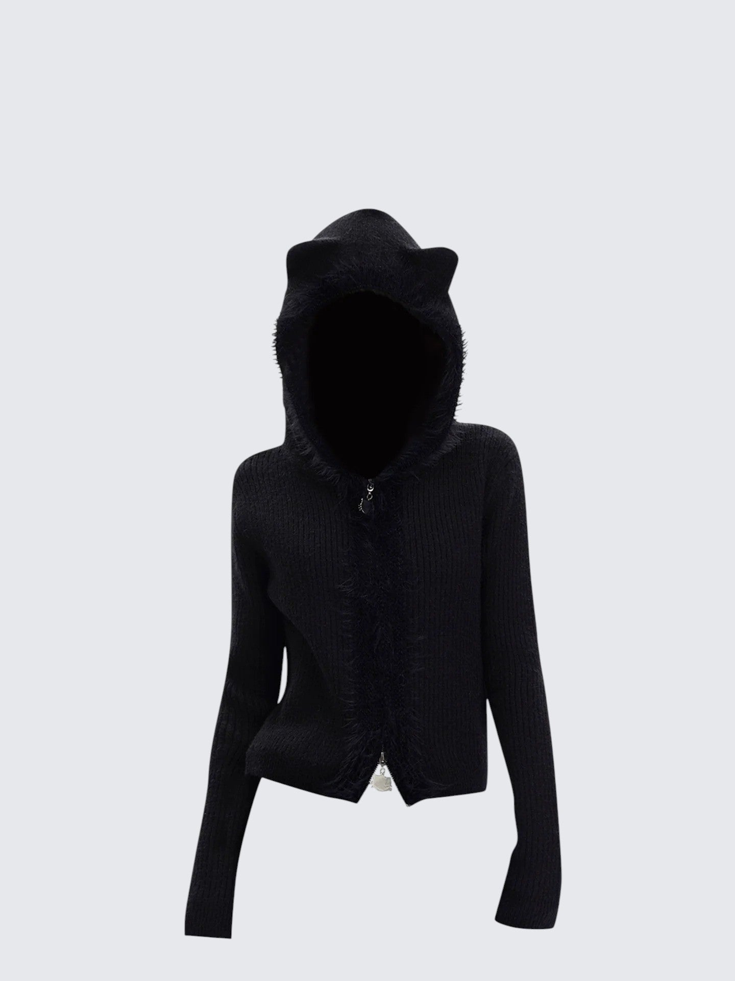 Bear Ear Hooded Knit Cardigan