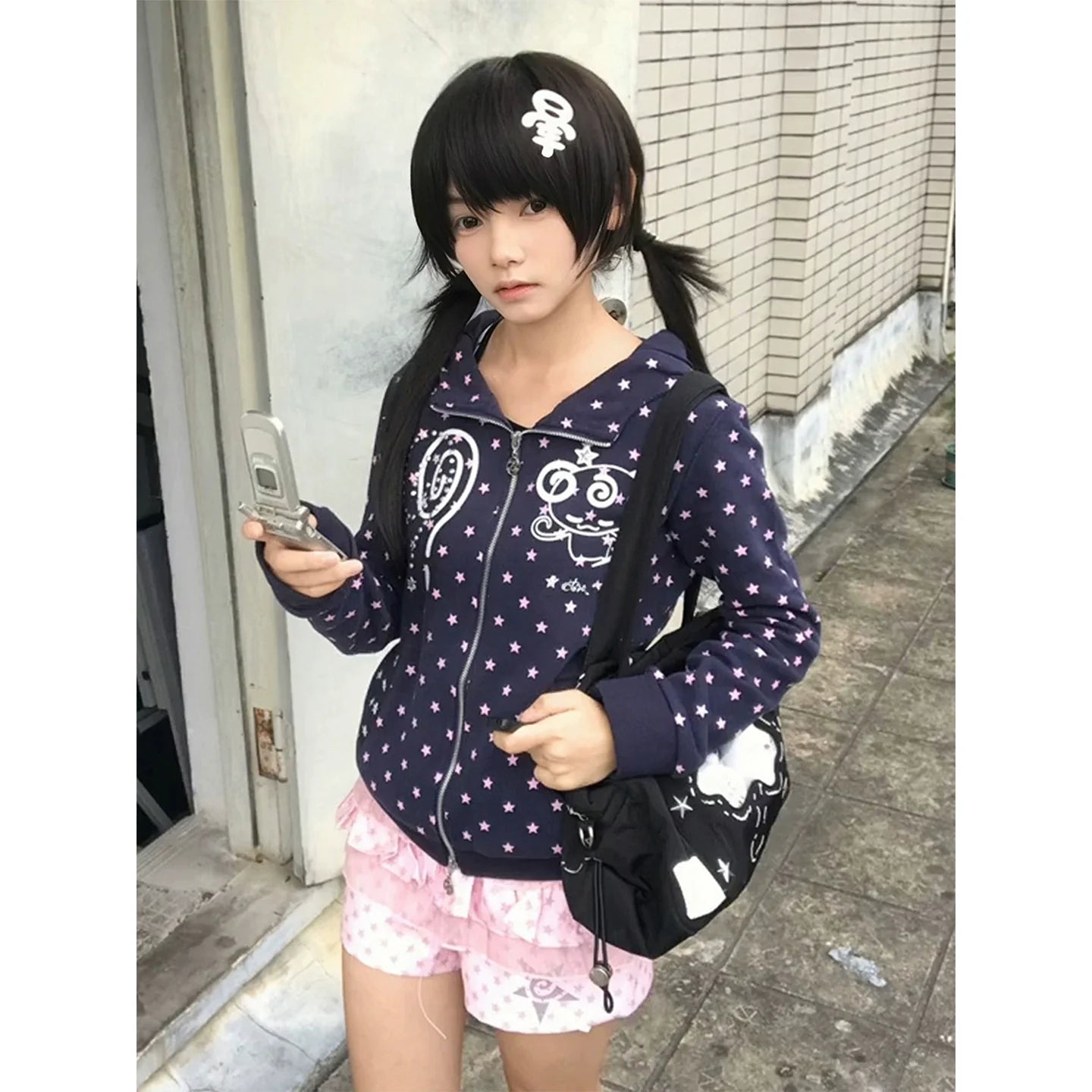 Devil Hoodie Double Zip-Up Jacket for Autumn Winter