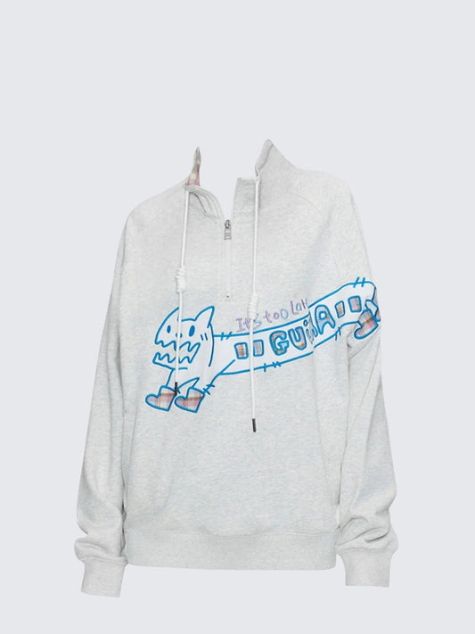 American Vintage Half-Zip Collar Sweatshirt