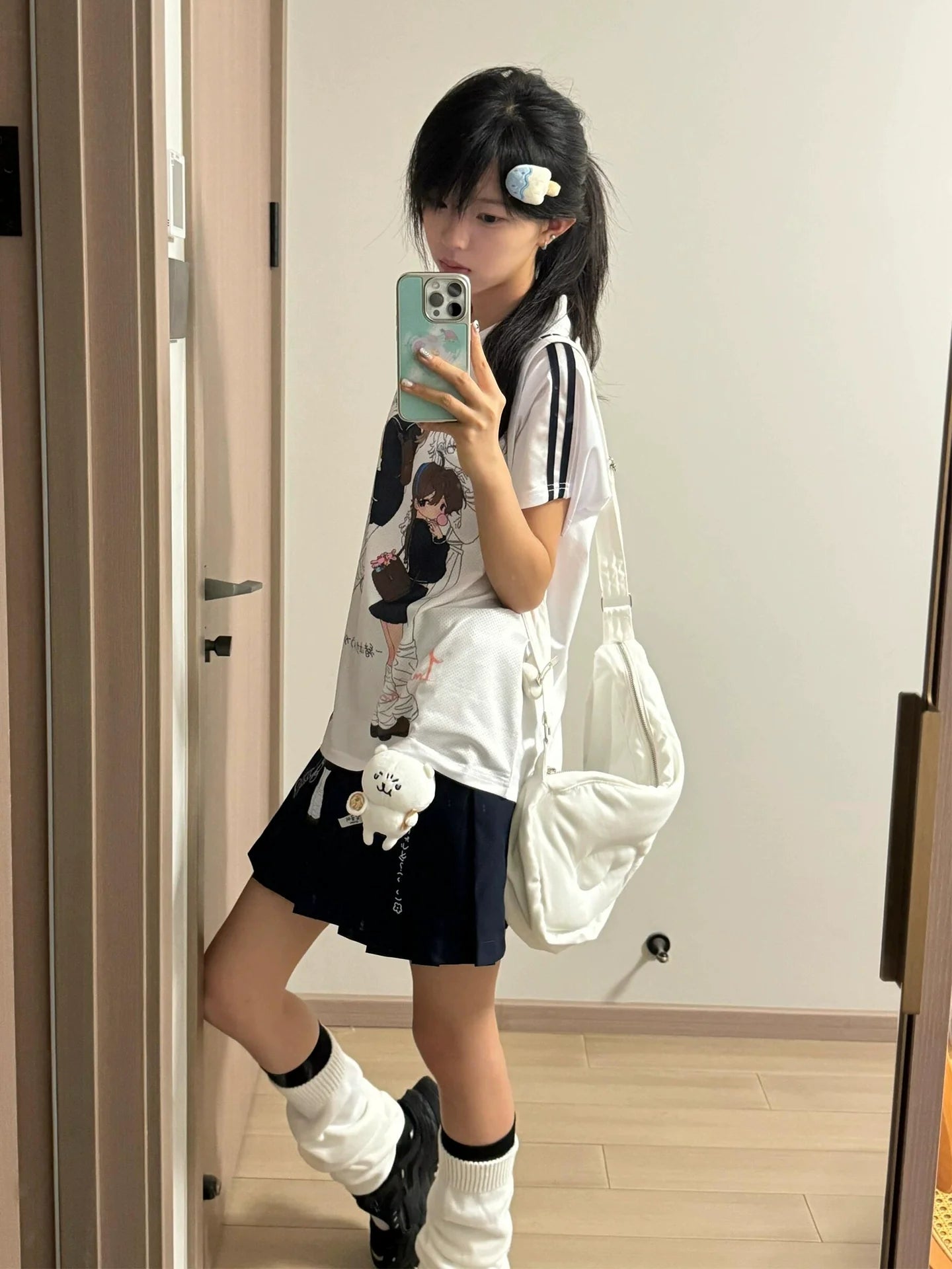 Y2K Cartoon Girl Polo Tee