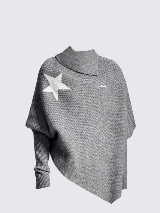 Star Cape Knit Sweater Women