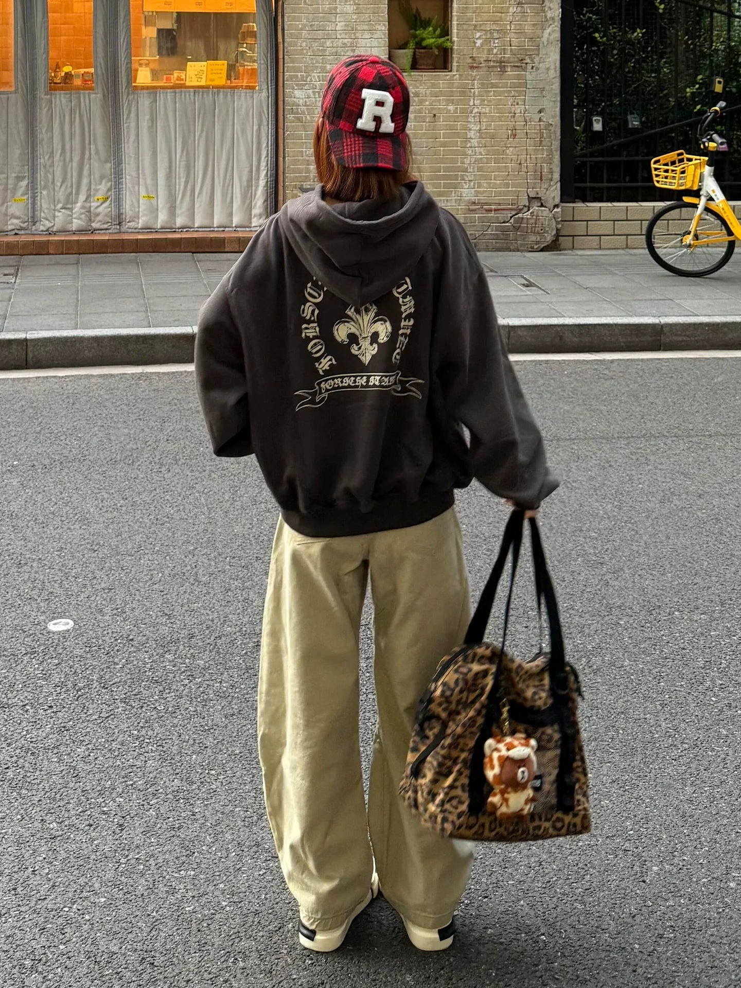 American Vintage Gothic Hoodie Jacket Unisex Zip-Up Oversized Street Outerwear