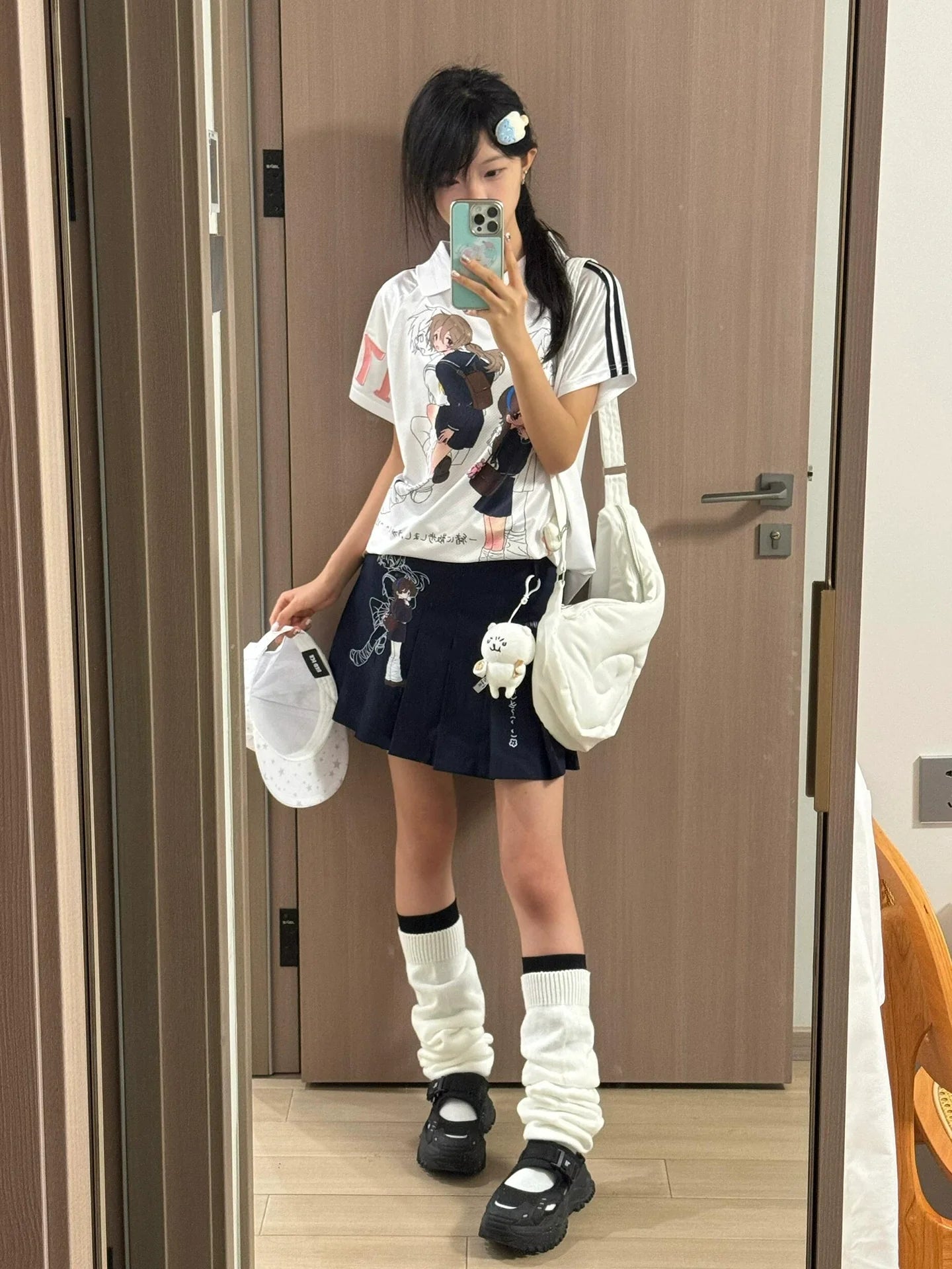 Y2K Cartoon Girl Polo Tee