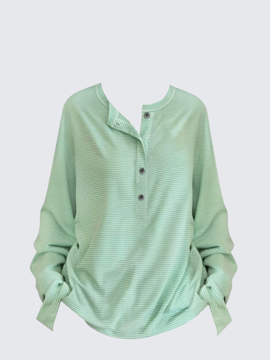 Henley Knit Long Sleeve Tee Women