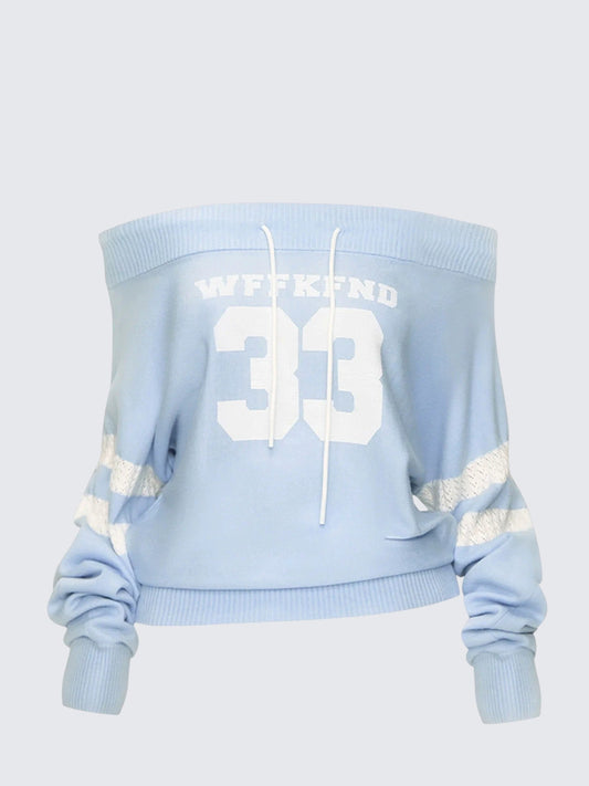 Vintage Off-Shoulder Knit Sweater