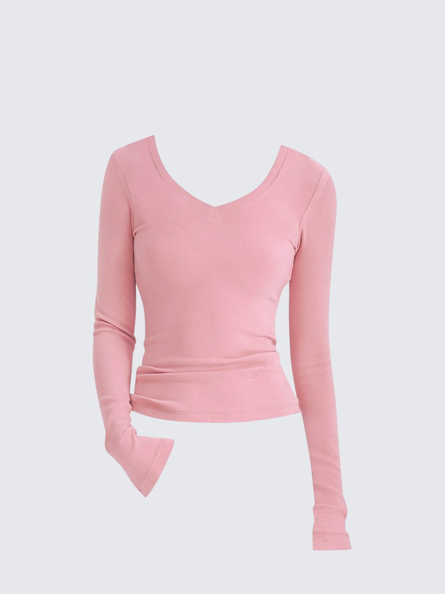 Minimal Pink V-Neck Tee