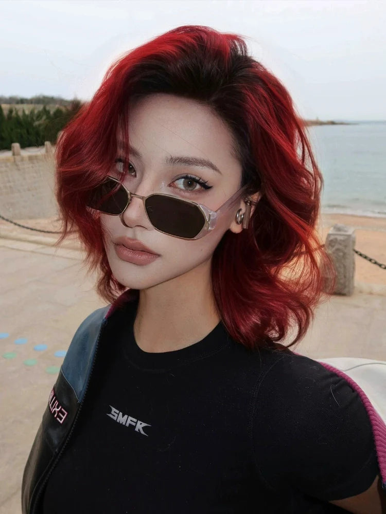 American Black Fitted Short Sleeve Tee Summer Stretch Cotton 40s Tight Crop Top