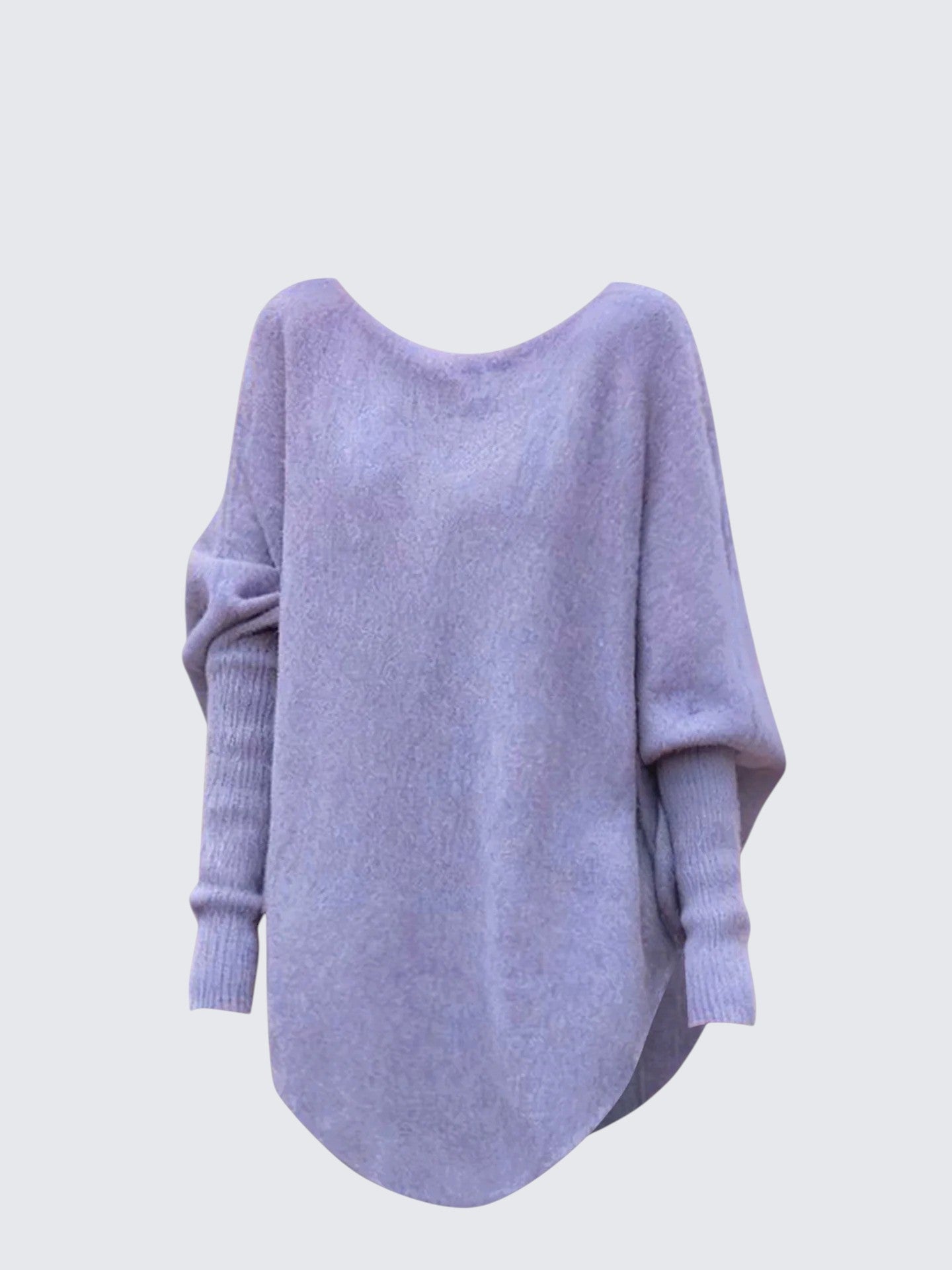 Lavender Loose Batwing Knit Sweater