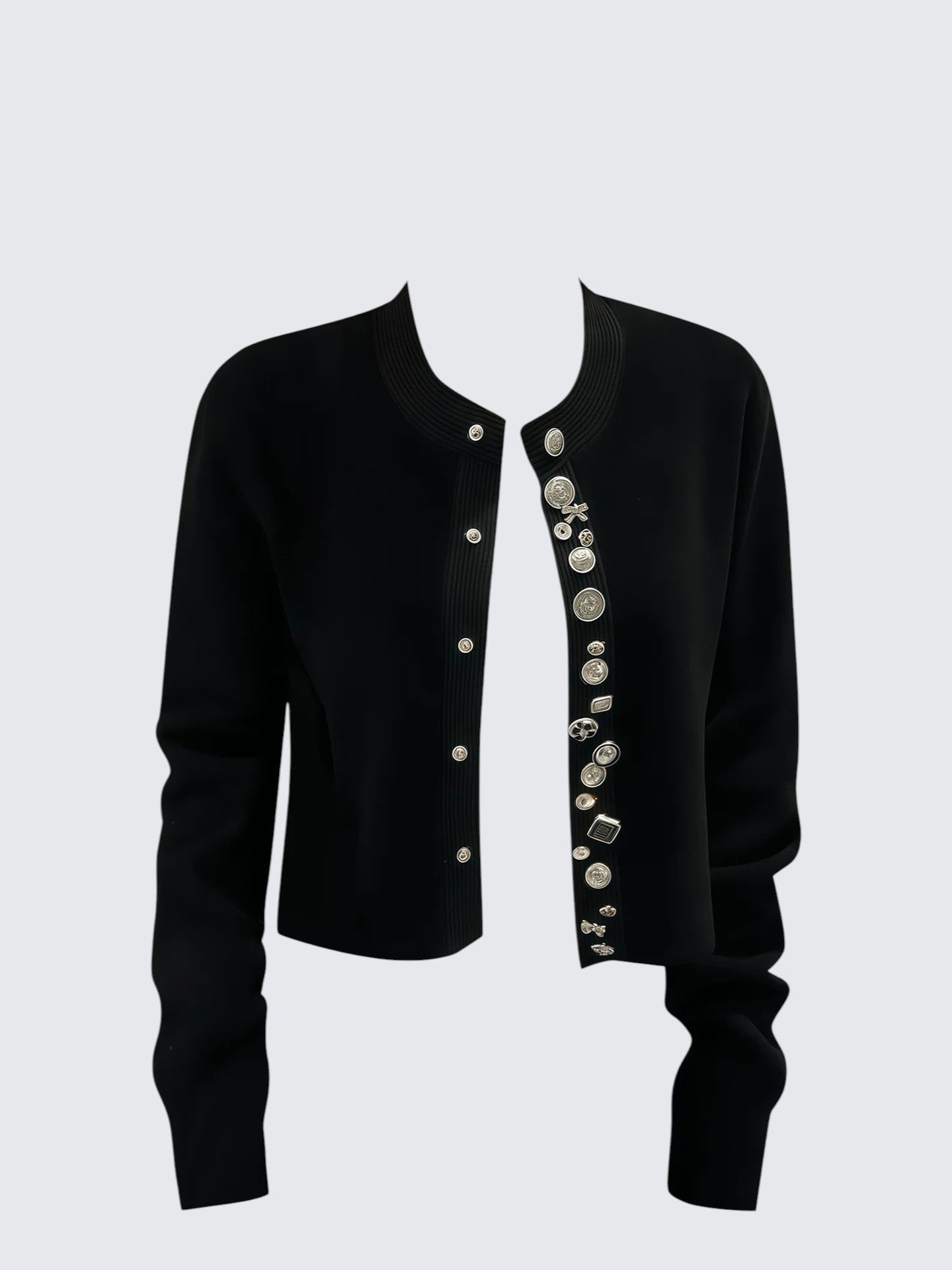 Tweed Chic Button Knit Cardigan