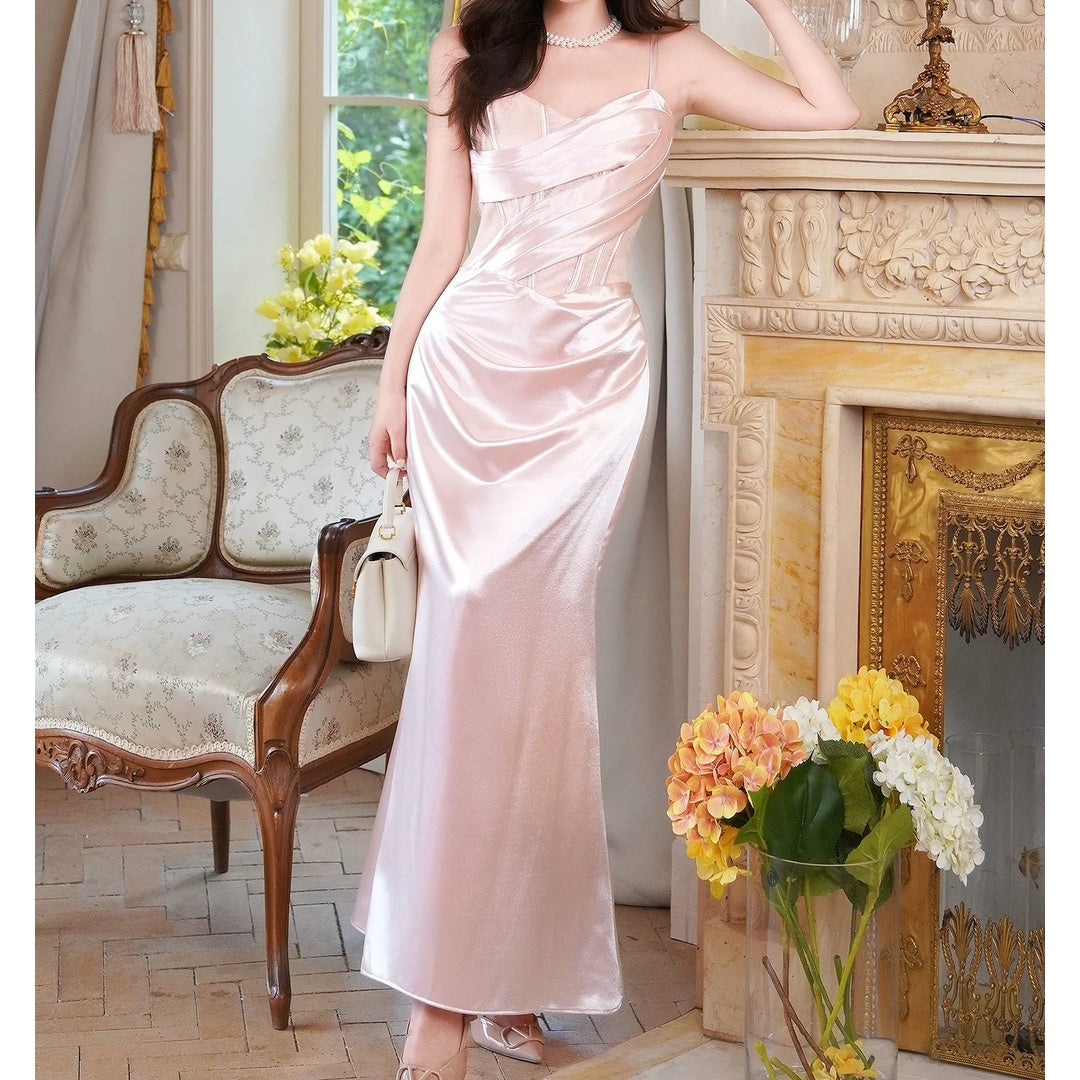 French Satin Gown Dress – New Trending Elegant Dress
