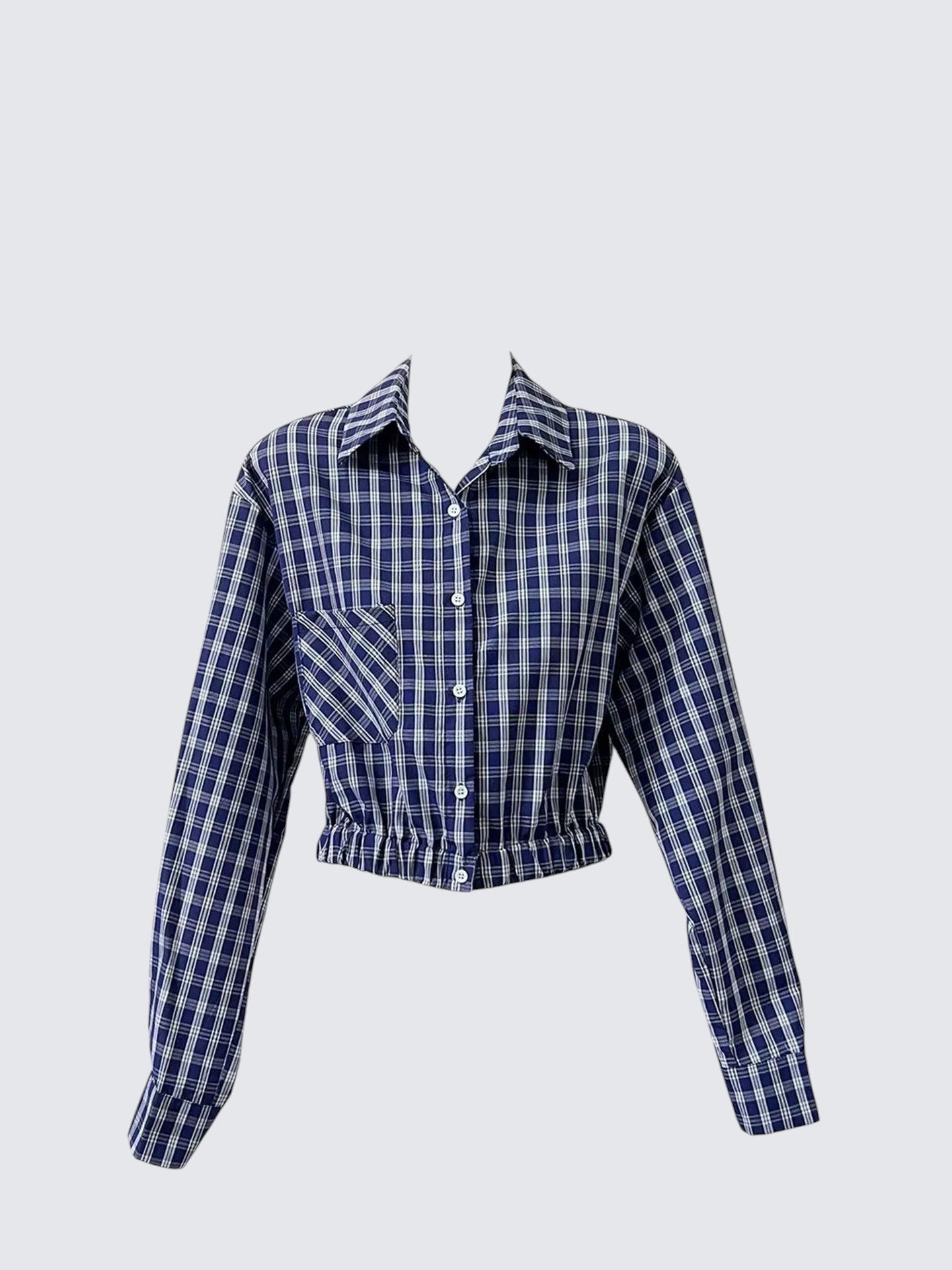 Plaid Cropped Shirt Women