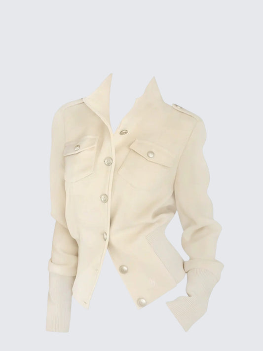 Fitted Stand Collar Jacket Women