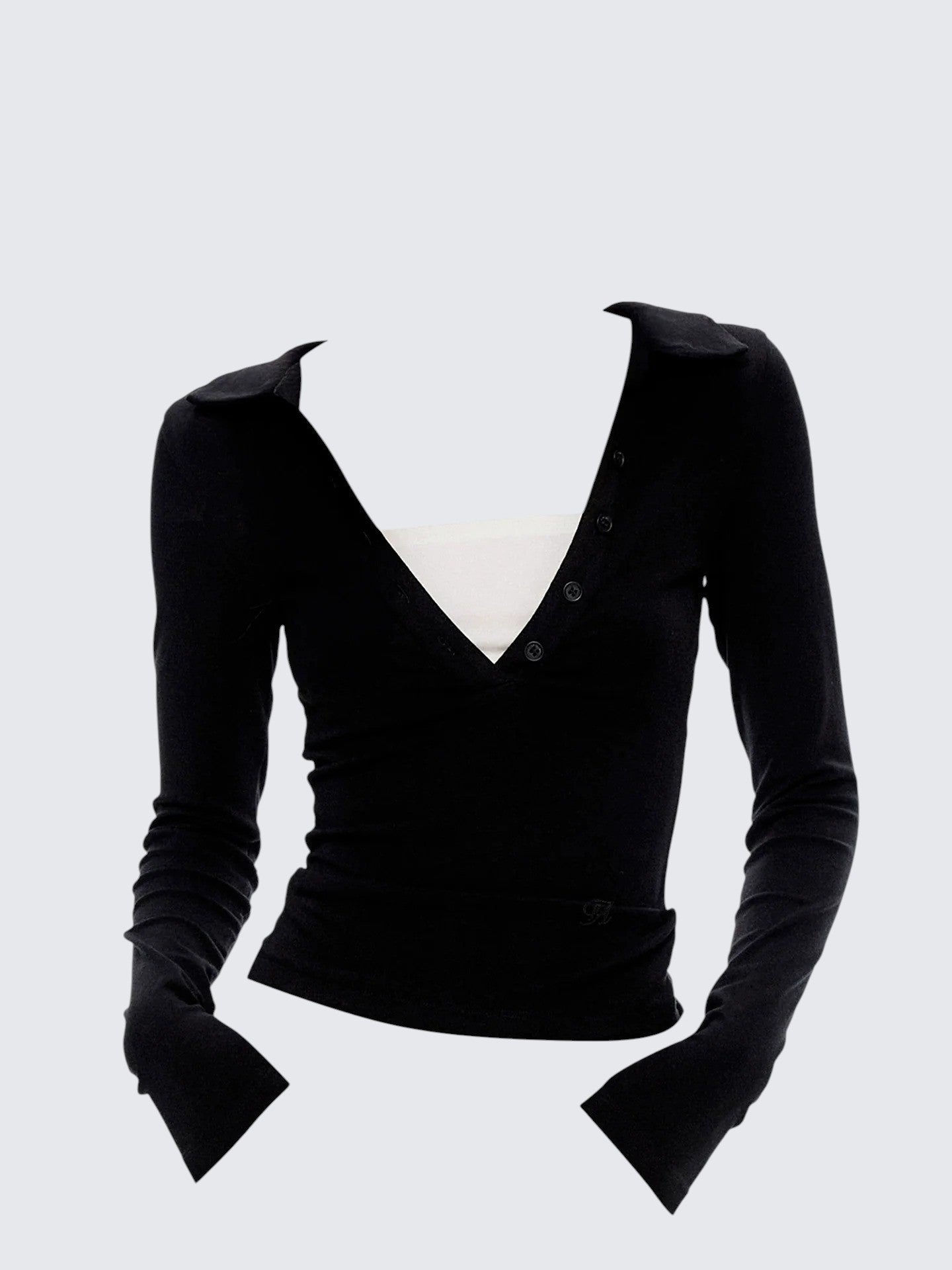 Polo Deep V Layered Tee Women