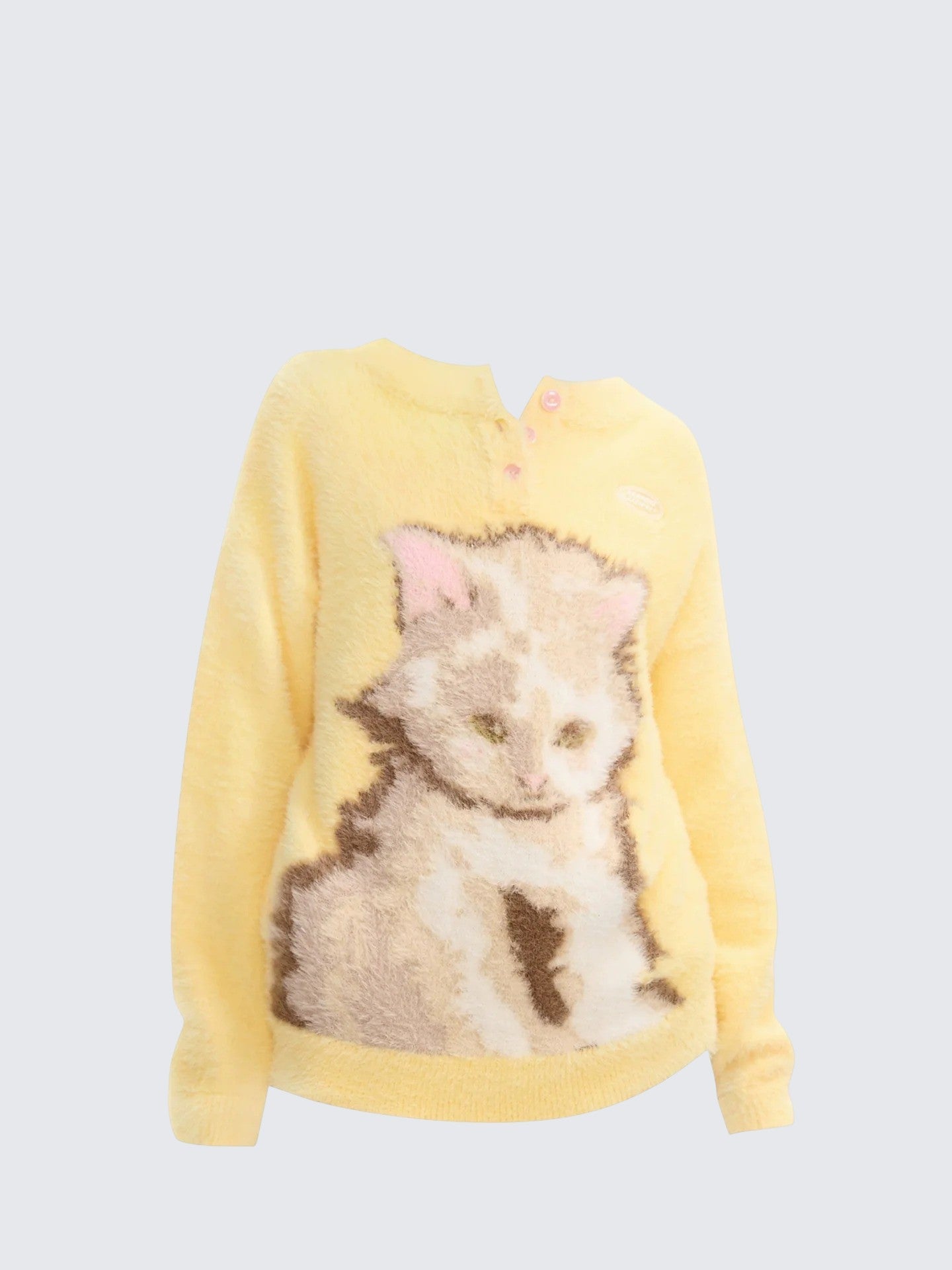 American Cat Print Knit Sweater
