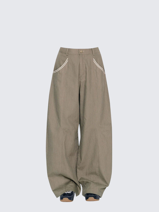 Vintage Colorblock Wide Leg Pants